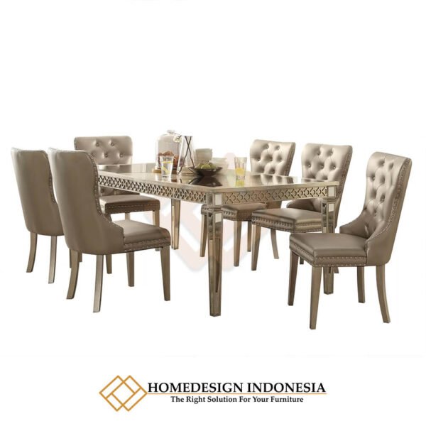 Desain Meja Makan Mewah Minimalis Champagne Color JF-85.1