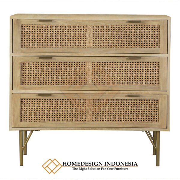 Drawer Minimalis Terbaru Kombinasi Rotan Alami JF-22