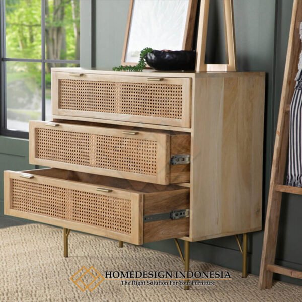 Drawer Minimalis Terbaru Kombinasi Rotan Alami JF-22.2