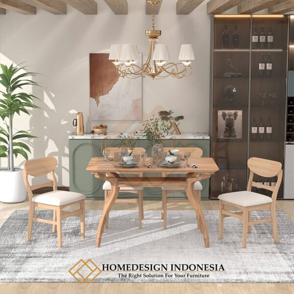 Meja Makan Minimalis Jati Scandinavian Style JF-84.2