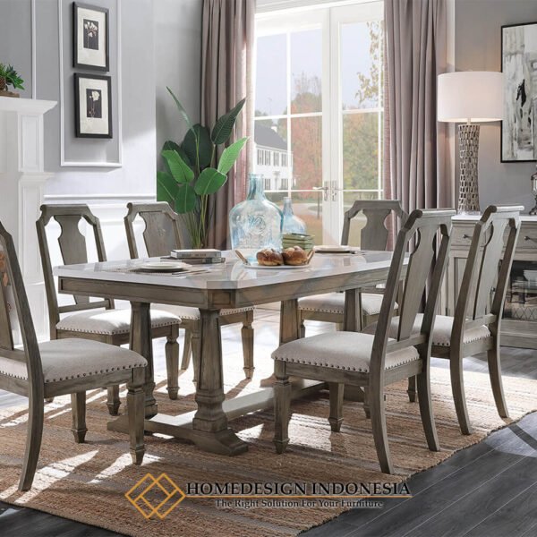 Meja Makan Minimalis Klasik Rustic French Style JF-15.1