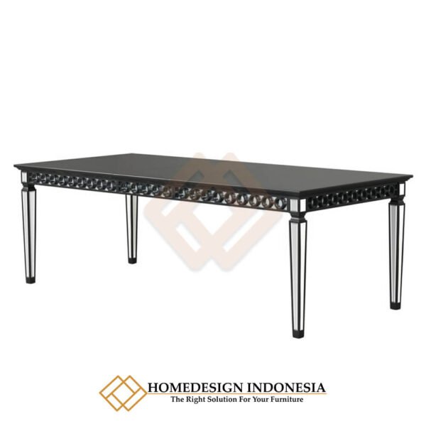 Meja Makan Minimalis Mewah Diamond Glass Style JF-16