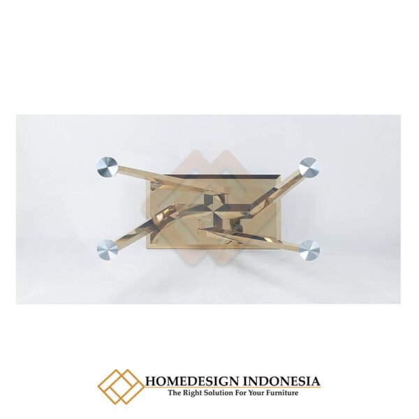 Meja Makan Minimalis Stainless Top Kaca 1 Mili JF-81.2