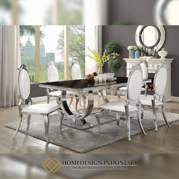 Meja Makan Stainless Minimalis Mewah Modern Design JF-83.1