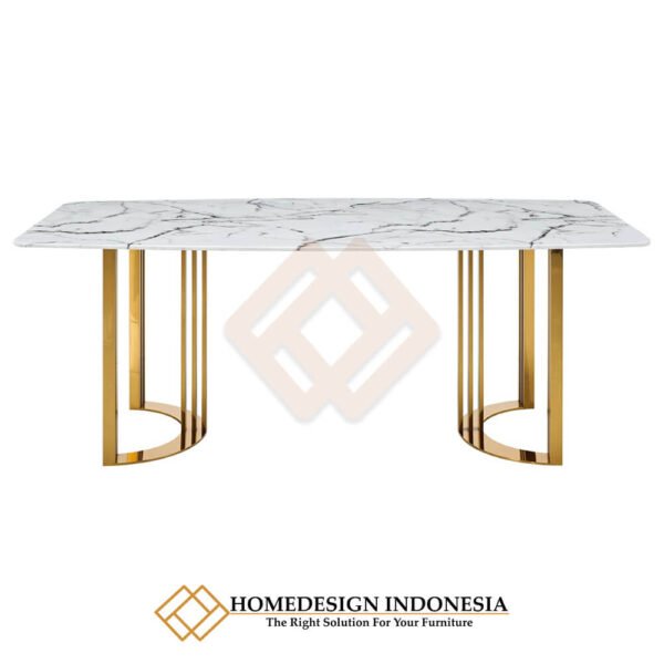 Meja Makan Stainless Steel Top Marmer Carara Best Seller JF-20