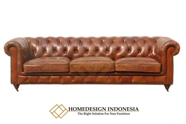 Sofa Tamu Minimalis Chesterfield Elegant Leather Fabric JF-119