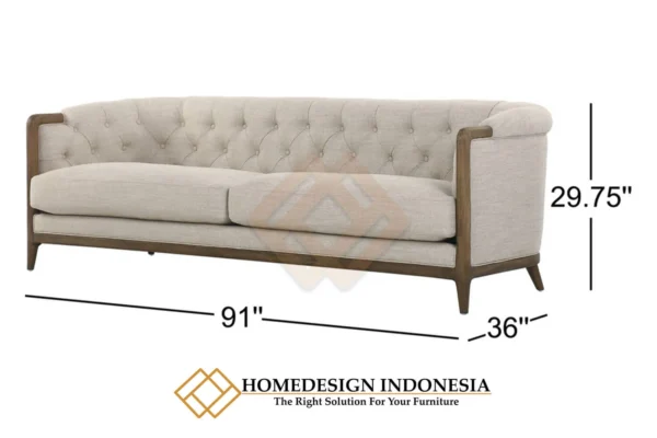 Sofa Tamu Minimalis Jati 3 Seater Klasik Elegant JF-118.1