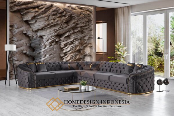 Sofa Tamu Sudut Chesterfield Desain Minimalis Terbaru