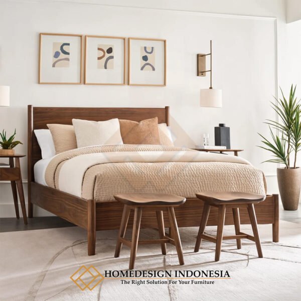Tempat Tidur Kayu Jati Jepara Minimalis Cantik Desain JF-99.1