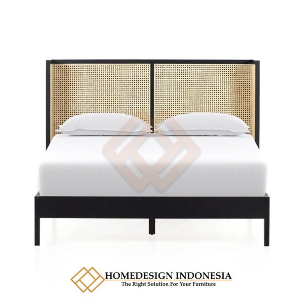 Tempat Tidur Minimalis Terbaru Kombinasi Rotan JF-36