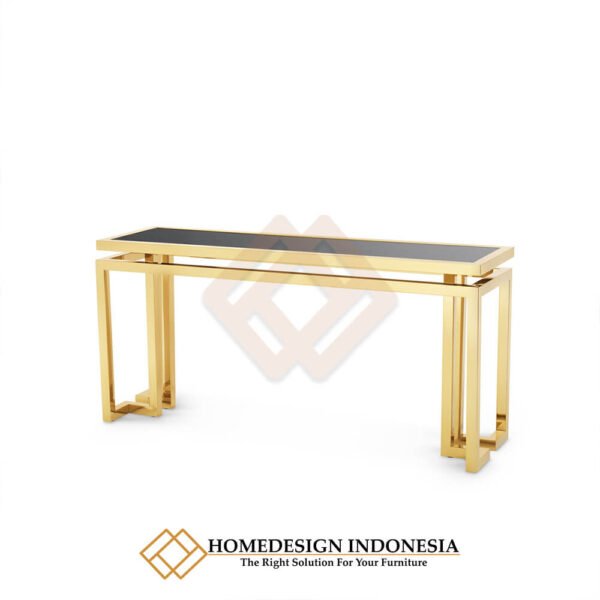 Meja Konsol Mewah Minimalis Gold Stainless Steel JF-155