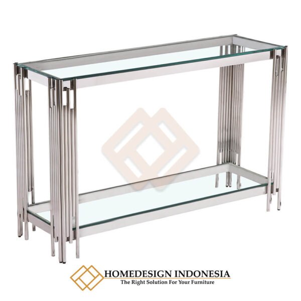 Meja Konsol Minimalis Mewah Model Salur Stainless JF-156.1