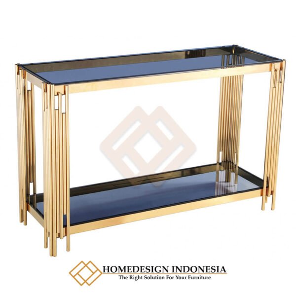Meja Konsol Minimalis Mewah Model Salur Stainless JF-156.2