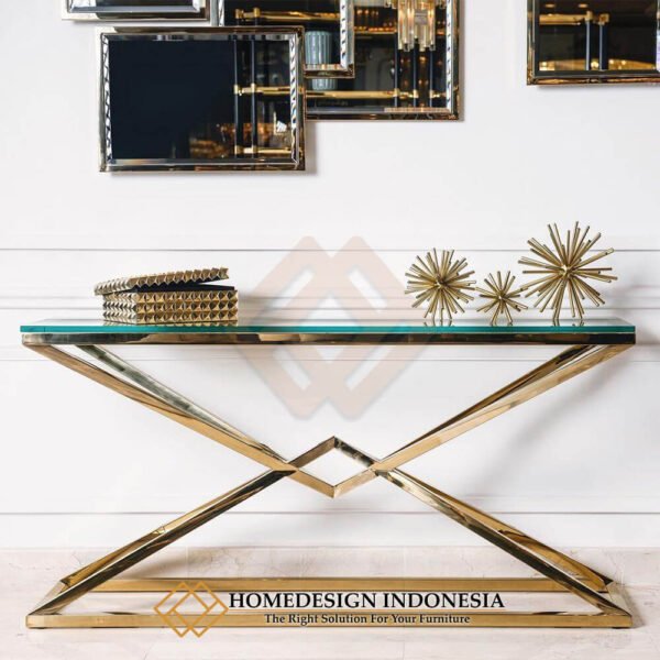 Meja Konsol Minimalis Modern Diamond Stainless Steel JF-154.1