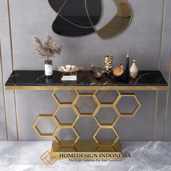 Meja Konsul Minimalis Stainless Stell Gold Candy JF-153.1