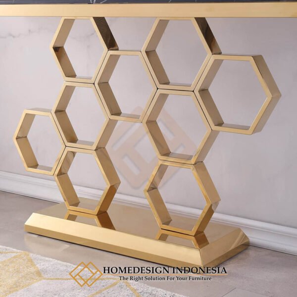Meja Konsul Minimalis Stainless Stell Gold Candy JF-153.2
