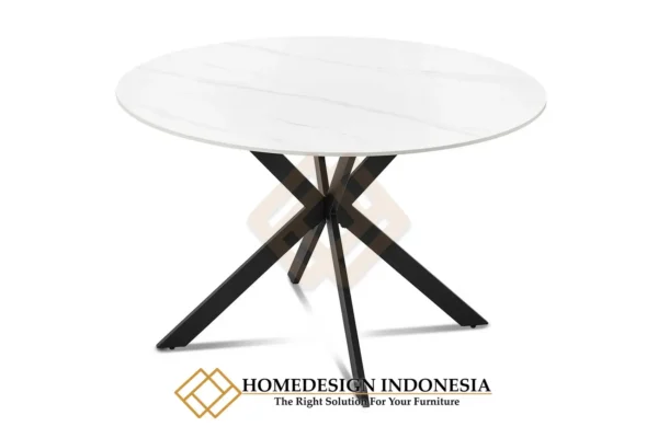 Meja Makan Bundar Minimalis Modern Industrial Style JF-145