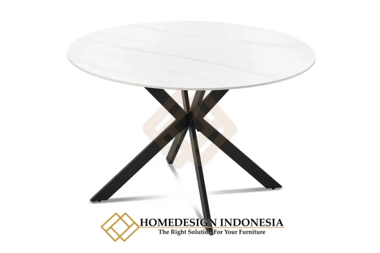 Meja Makan Bundar Minimalis Modern Industrial Style JF-145
