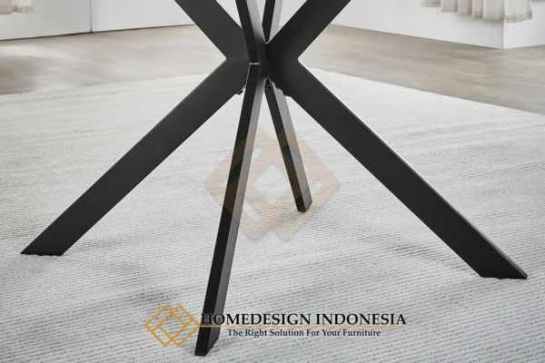 Meja Makan Bundar Minimalis Modern Industrial Style JF-145.2