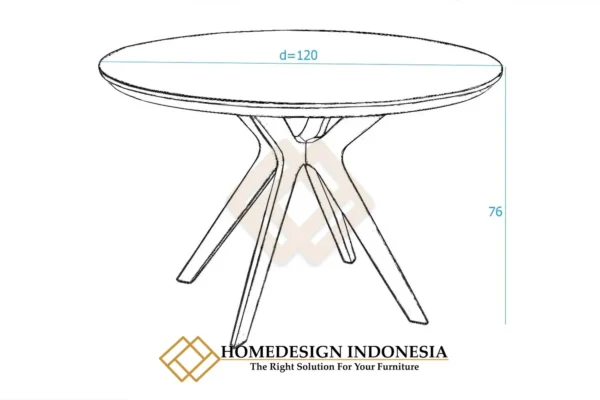 Meja Makan Jati Jepara Minimalis Bundar Berkualitas JF-146.2