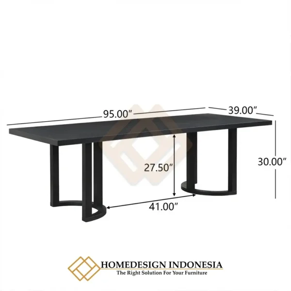 Meja Makan Minimalis Black Rustic Modern Design JF-150.2