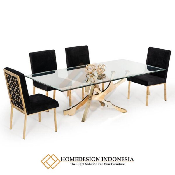 Meja Makan Minimalis Stainless Honeycomb Design JF-178