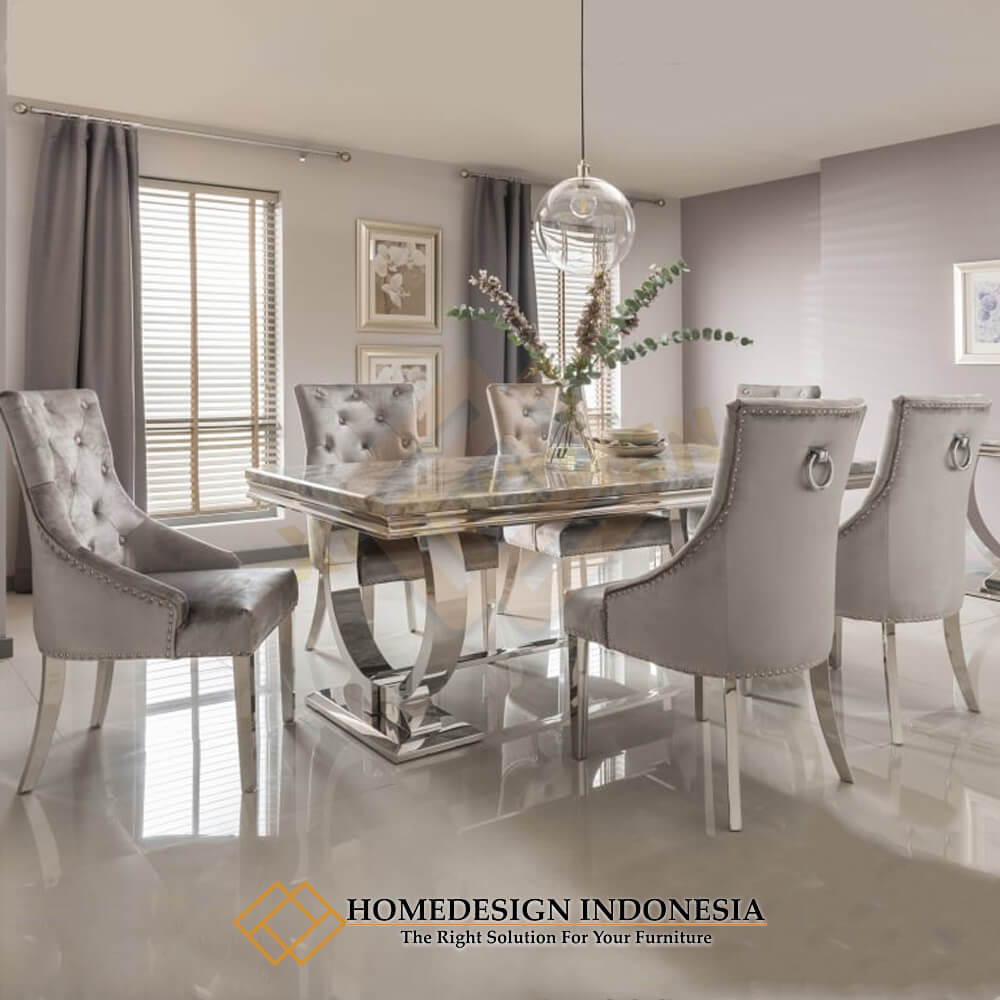 Meja Makan Modern Minimalis Stainless Chrome Color JF-179.1 Meja Makan Modern Minimalis Stainless Chrome Color JF-179.1