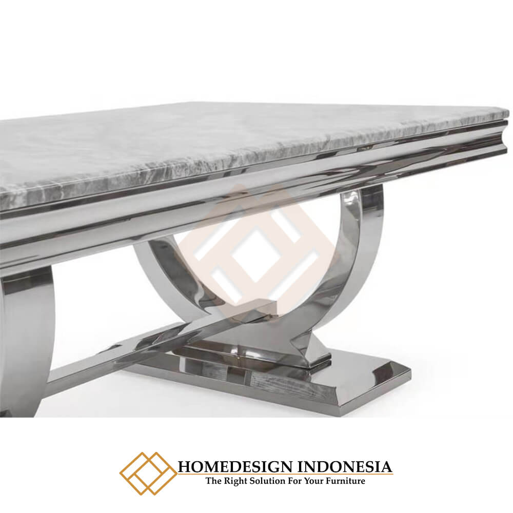 Meja Makan Modern Minimalis Stainless Chrome Color JF-179.2 Meja Makan Modern Minimalis Stainless Chrome Color JF-179.2