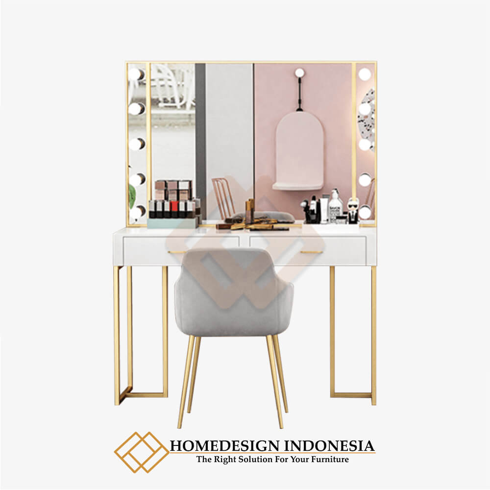 Meja Rias Salon Minimalis Model Lampu Hollywood Style JF-159