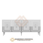 Meja Konsol Minimalis Mewah Solid White Lily Beauty Design JF-209