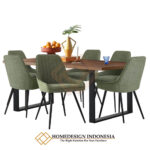 Meja Makan Industrial Minimalis Daun Kayu Jati Solid JF-206