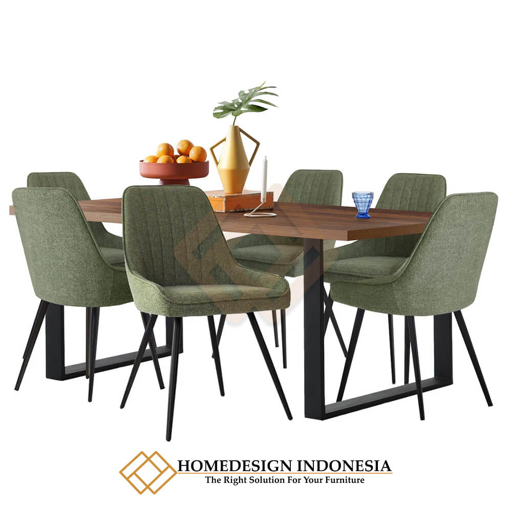 Meja Makan Industrial Minimalis Daun Kayu Jati Solid JF-206
