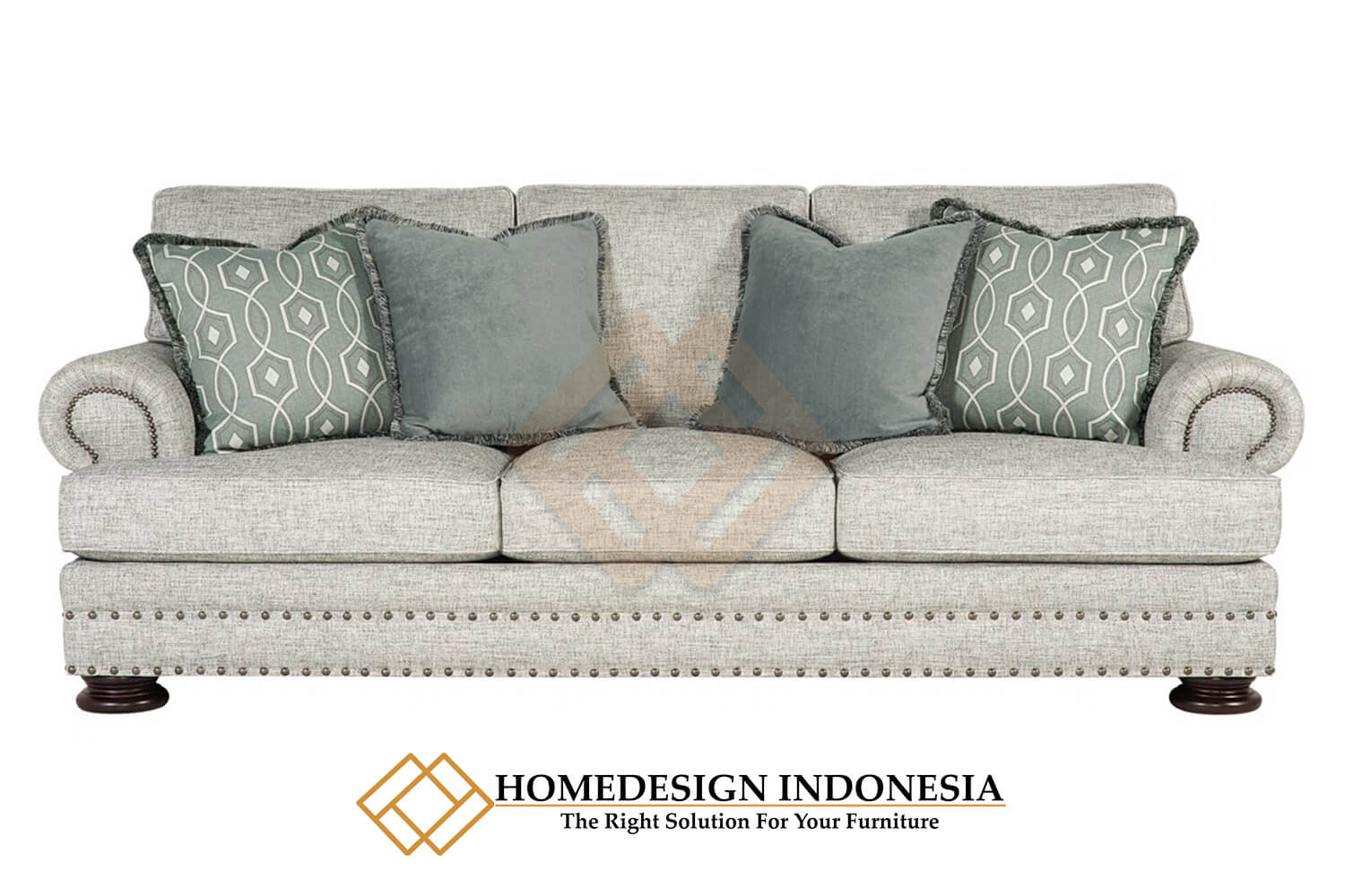 Sofa 3 Dudukan Minimalis Klasik Natural Walnut Feet JF-223