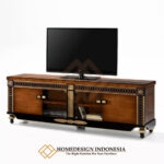 Bufet TV Mewah Klasik Natural Dark Marquetry Style JF-297