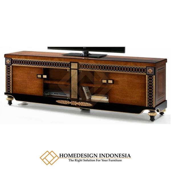 Bufet TV Mewah Klasik Natural Dark Marquetry Style JF-297.1