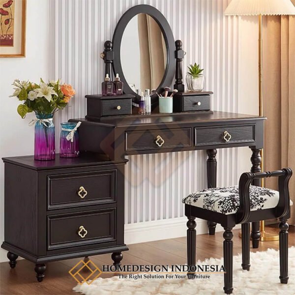 Desain Meja Rias Mewah Minimalis Natural Dark Color JF-268.1