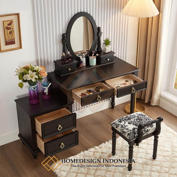 Desain Meja Rias Mewah Minimalis Natural Dark Color JF-268.2