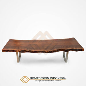 Meja Kayu Meh Utuh Live Edge Style Kaki Stainless JF-264