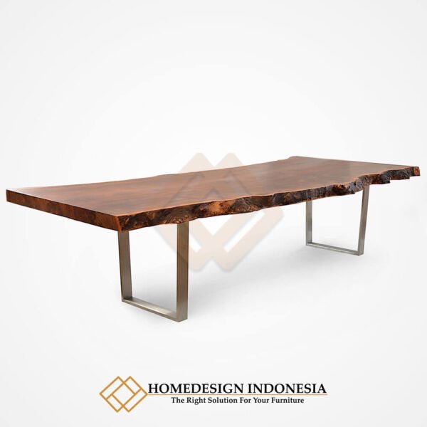 Meja Kayu Meh Utuh Live Edge Style Kaki Stainless JF-264.1