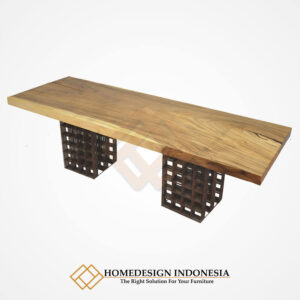 Meja Kayu Suar Minimalis Modern Industrial Design JF-256