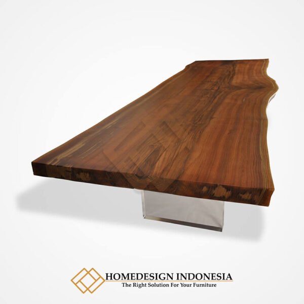 Meja Kayu Trembesi Minimalis Modern Kaki Akrilik Transparant JF-261.1