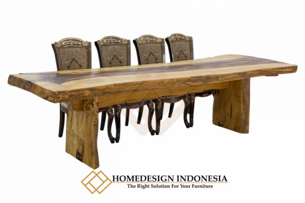 Meja Kayu Trembesi Utuh Desain Meja Makan Minimalis Cantik JF-260