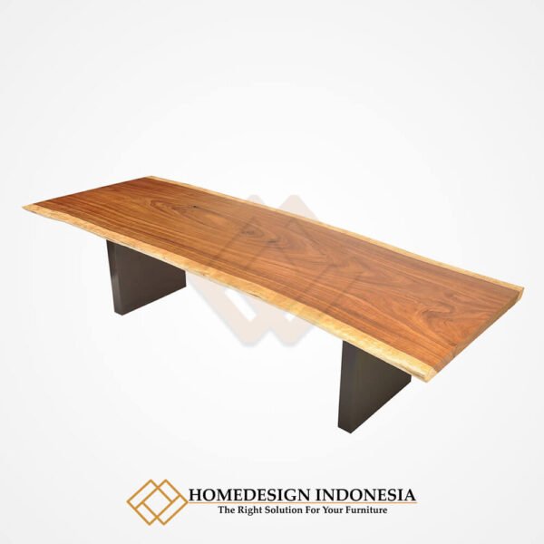 Meja Kayu Trembesi Utuh Live Edge Design Natural Color JF-262.1