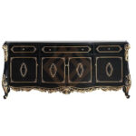 Meja Konsul Mewah Solid Black Duco Luxury Carving JF-289