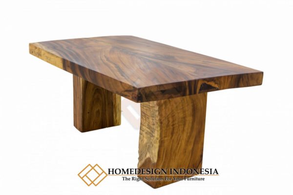 Meja Makan Kayu Suar Tebal 15 Cm Natural Color JF-259.1