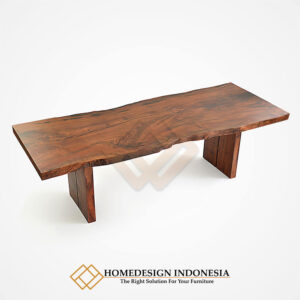 Meja Makan Kayu Trembesi Minimalis Live Edge Design JF-253