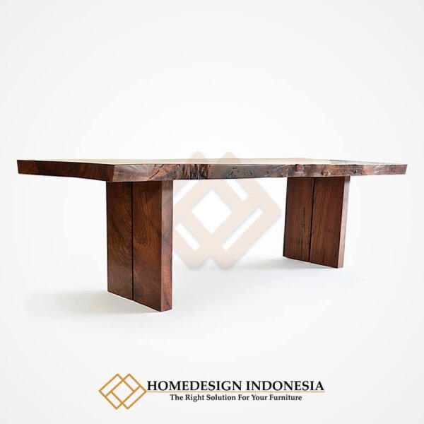 Meja Makan Kayu Trembesi Minimalis Live Edge Design JF-253.1