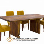 Meja Makan Trembesi Kayu Utuh Minimalis Design JF-257