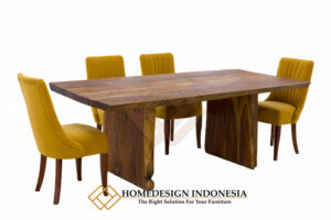 Meja Makan Trembesi Kayu Utuh Minimalis Design JF-257
