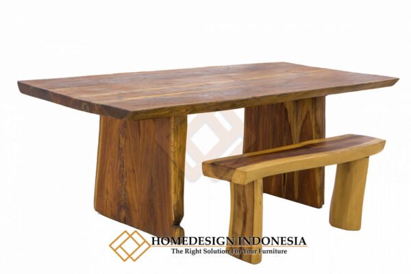 Meja Makan Trembesi Kayu Utuh Minimalis Design JF-257.2
